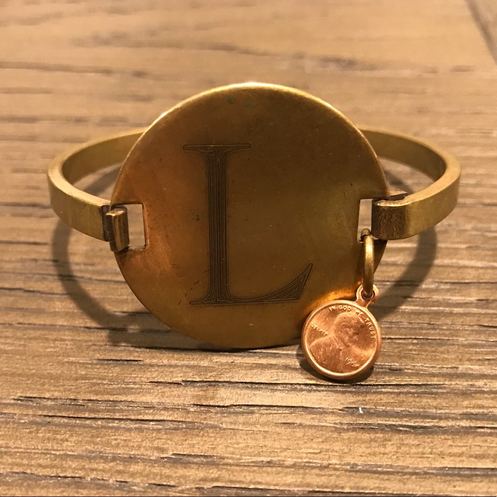 Top Shelf Brass Initial bracelet